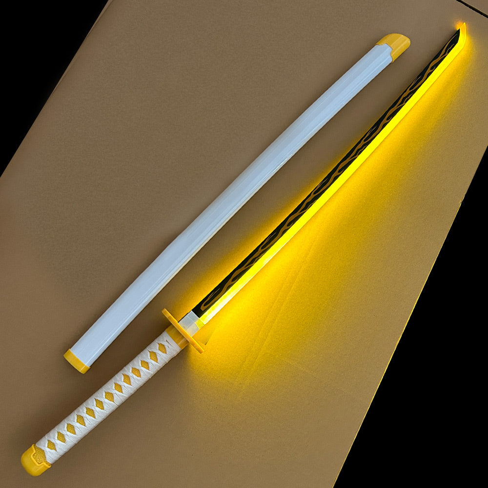 LICHTSCHWERT - Zenitsu Agatsuma - Demon Slayer Leuchtende Katana - Gelbes LED-Licht