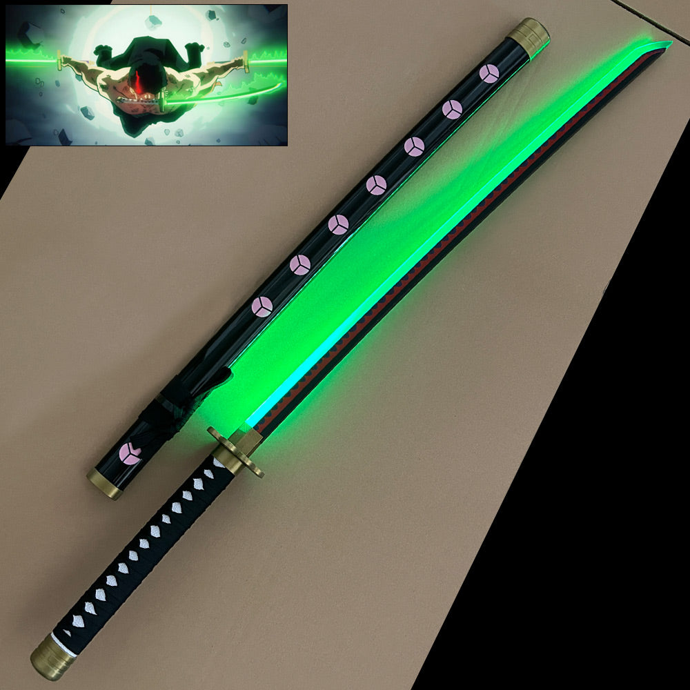 ÉPÉE LUMINEUSE - Roronoa Zoro - Shusui - One Piece Light Up Katana - Lumière LED violette/verte