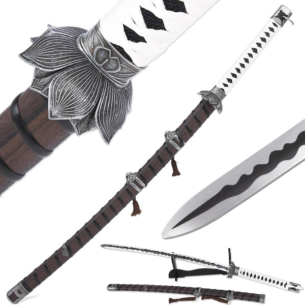SEKIRO - Weißer Lotus Schwert - Genichiro Ashina Mortal Blade Katana - 103 cm - Hochwertiger Stahl