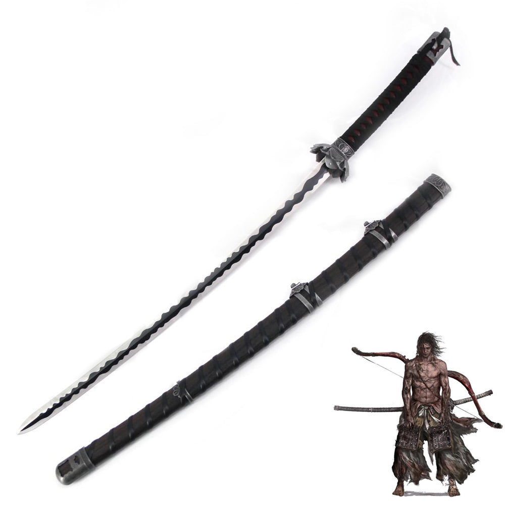 SEKIRO - Épée du Lotus Noir - Katana de la Lame Mortelle de Genichiro Ashina - Édition Collector - 103 cm - Acier de Haute Qualité