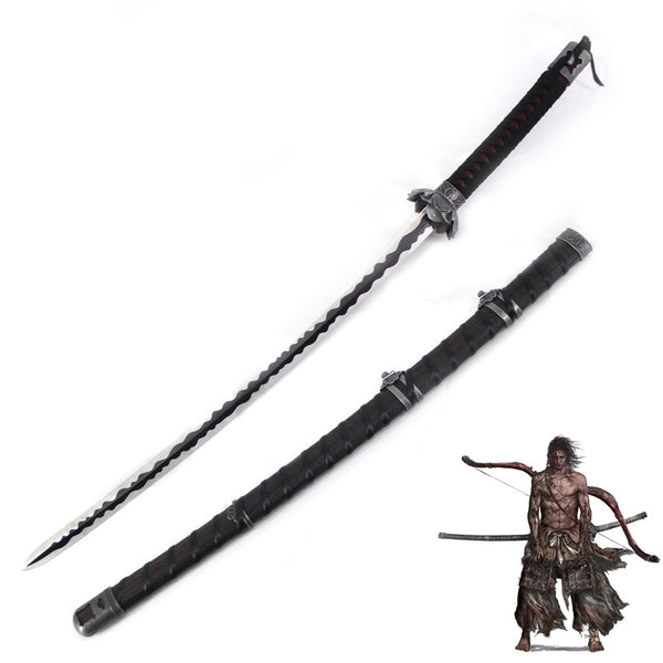 SEKIRO - Black Lotus Sword - Genichiro Ashina Mortal Blade Katana - Collectors Edition - 103cm - High Quality Steel