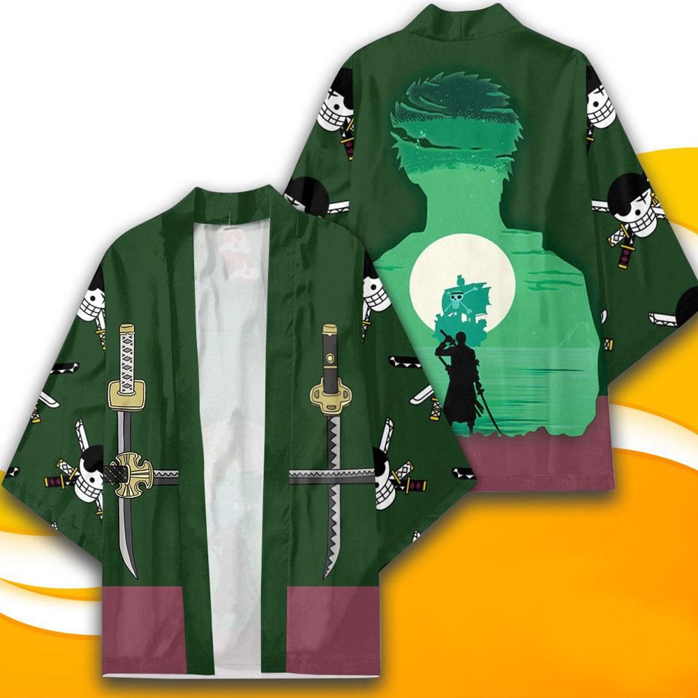 One Piece - Roronoa Zoro Haori Kimono Jacke - Kommandant Samurai - Cosplay