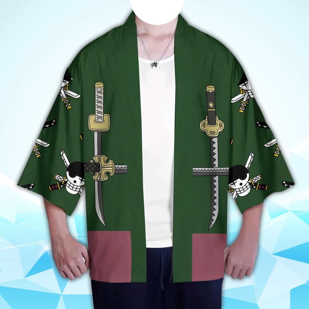 One Piece - Roronoa Zoro Haori Kimono Jacke - Kommandant Samurai - Cosplay
