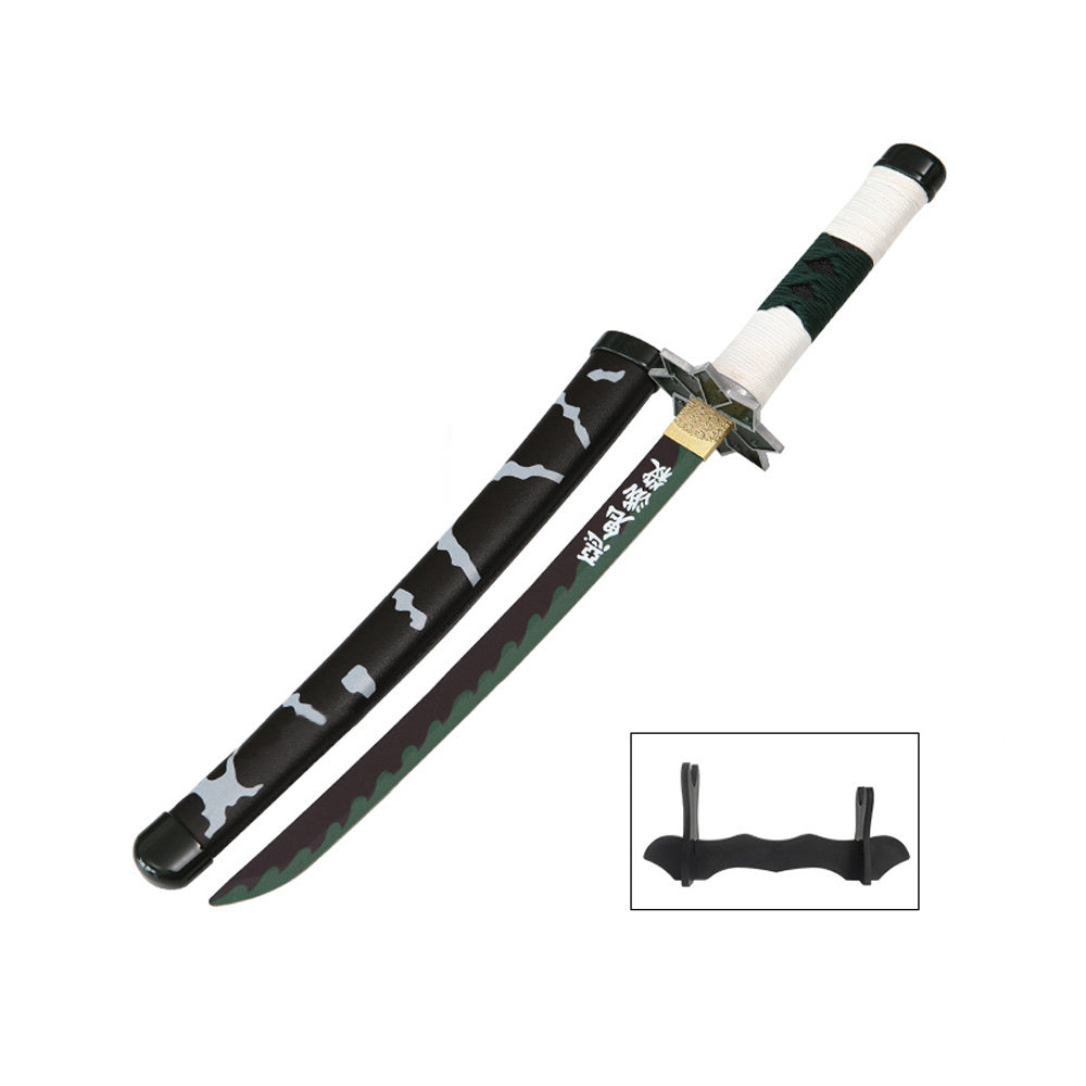 Tanto - Sanemi Shinazugawa Tanto Schwert - Grüne Nichirin - Metall Demon Slayer Mini Katana - 45 cm
