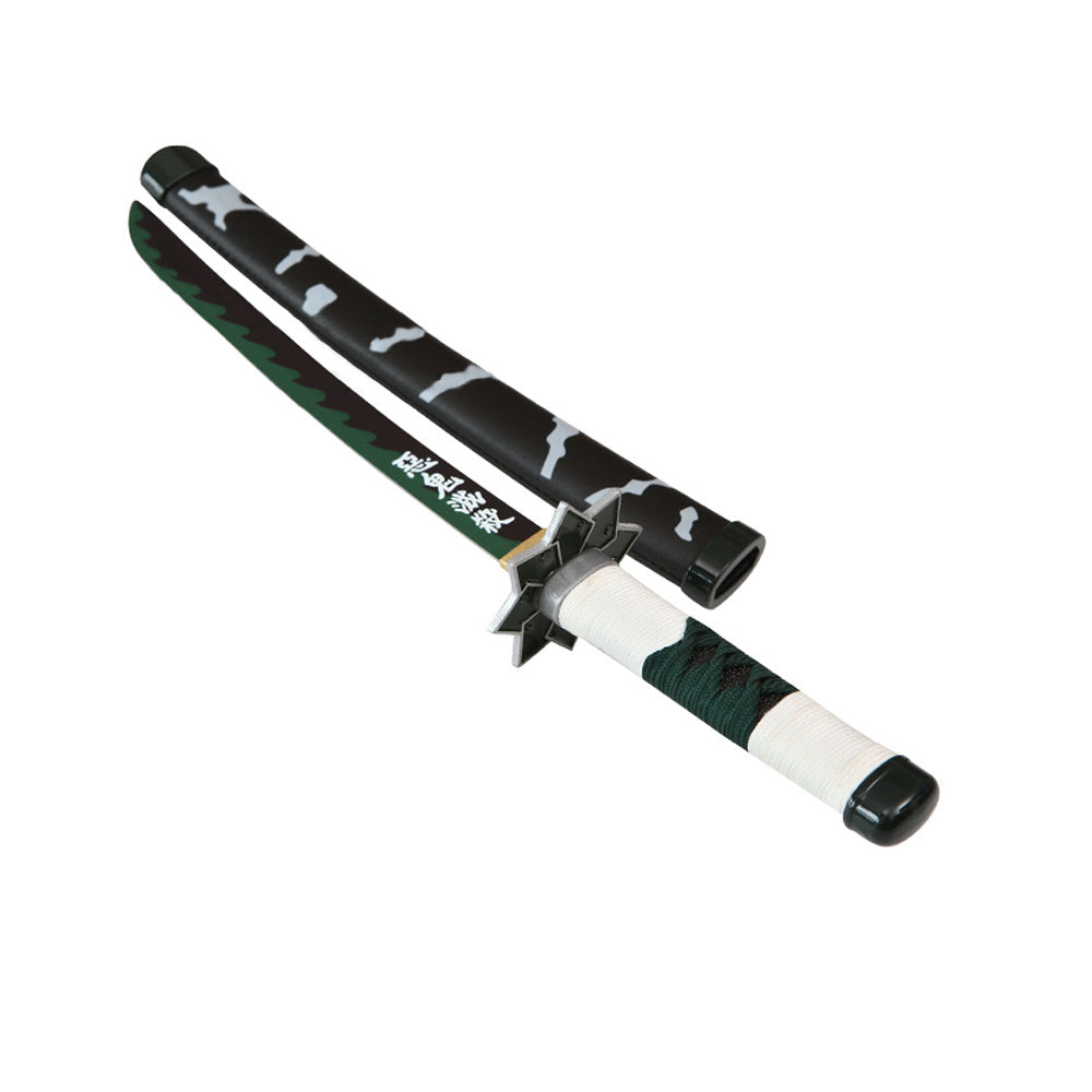 Tanto - Sanemi Shinazugawa Tanto Schwert - Grüne Nichirin - Metall Demon Slayer Mini Katana - 45 cm