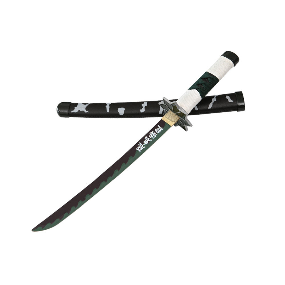 Tanto - Sanemi Shinazugawa Tanto Schwert - Grüne Nichirin - Metall Demon Slayer Mini Katana - 45 cm