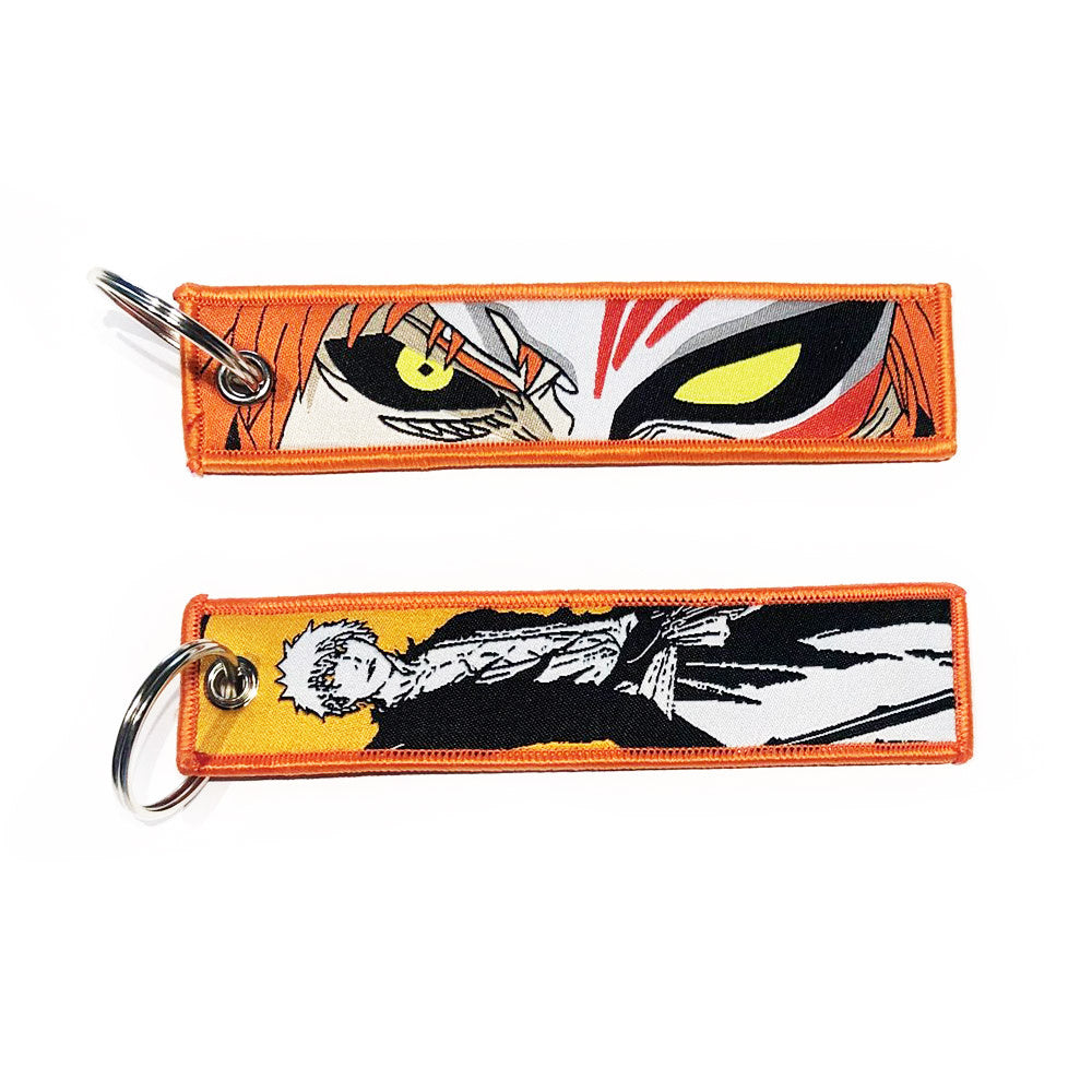 Bleach Gestickter Schlüsselanhänger - Hollow Ichigo Bankai Anime zweiseitige Schlüssel Tag