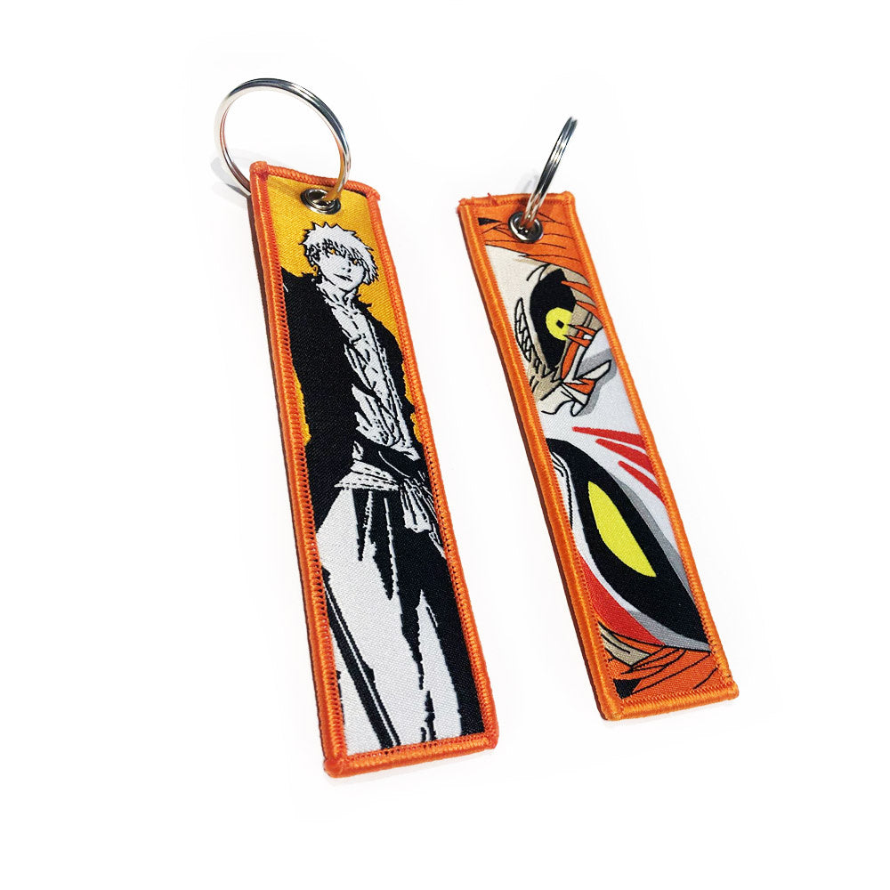 Bleach Gestickter Schlüsselanhänger - Hollow Ichigo Bankai Anime zweiseitige Schlüssel Tag