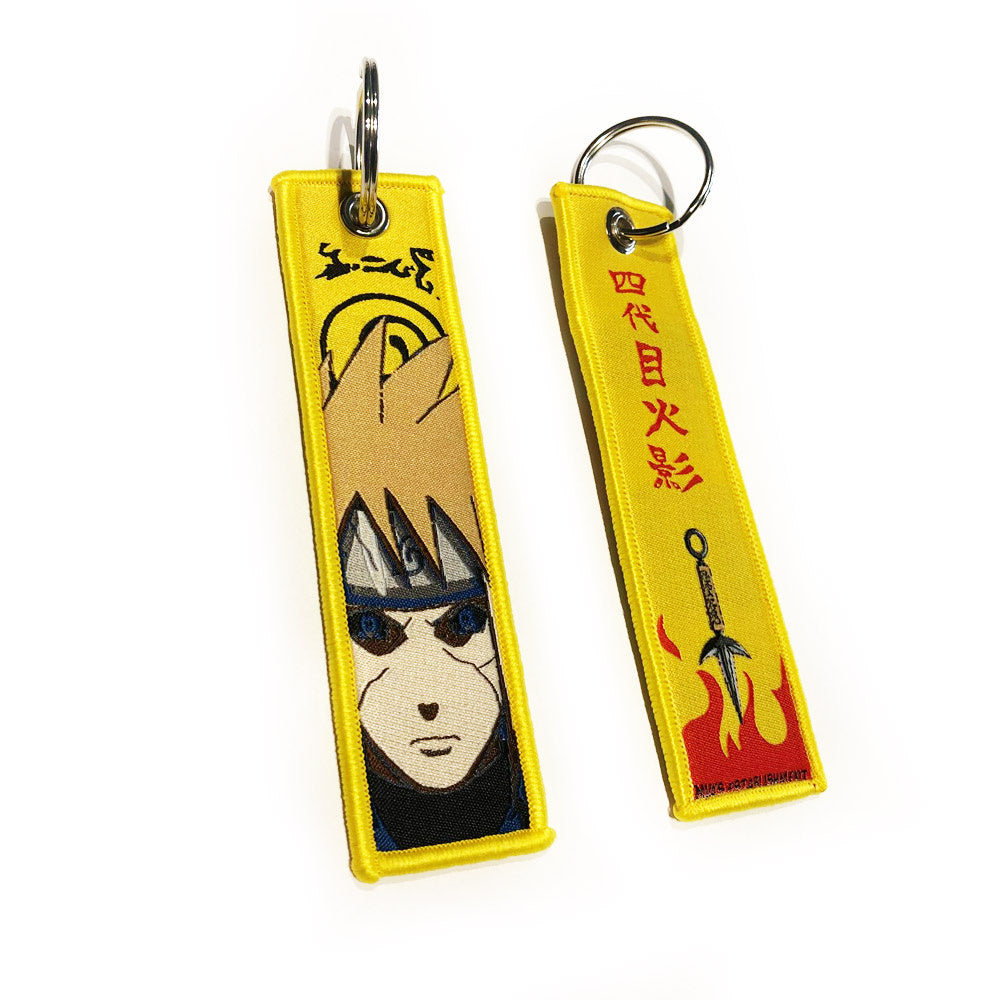 Naruto gestickter Schlüsselanhänger - Minato Namikaze Wiederauferstehung Anime zweiseitige Schlüssel Tag