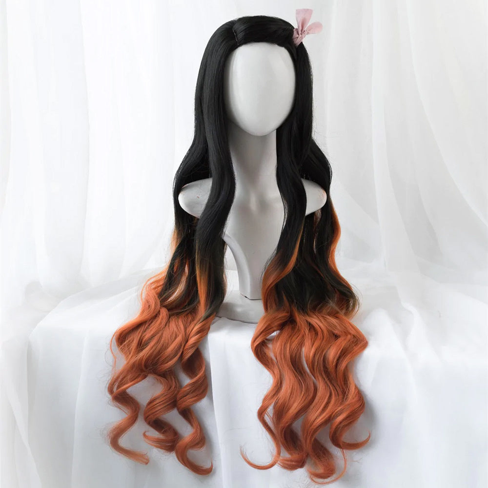 Perücke - Nezuko Kamado - Demon Slayer - Kimetsu no Yaiba - Anime Kosplay