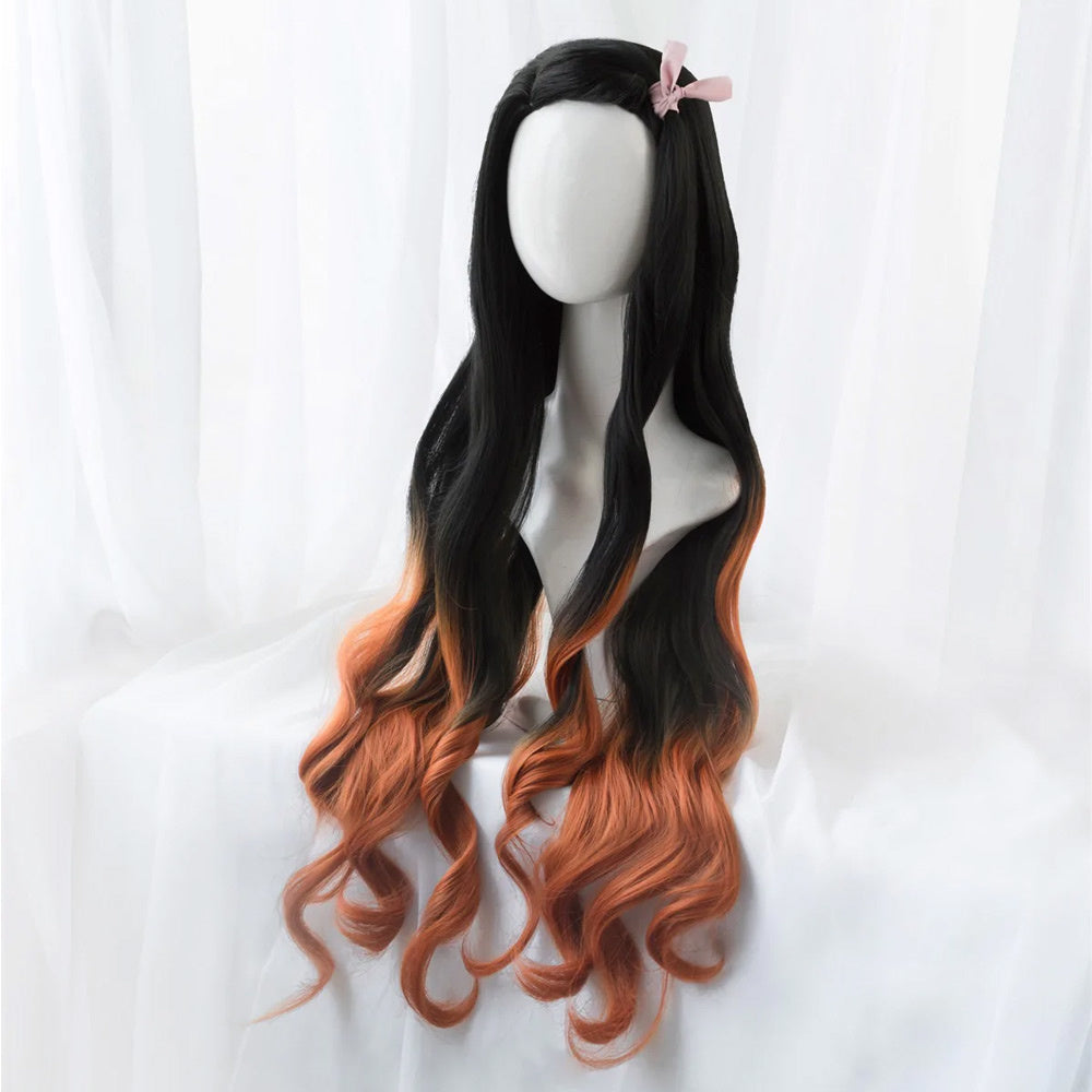 Perücke - Nezuko Kamado - Demon Slayer - Kimetsu no Yaiba - Anime Kosplay