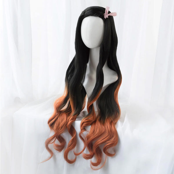 Perücke - Nezuko Kamado - Demon Slayer - Kimetsu no Yaiba - Anime Kosplay