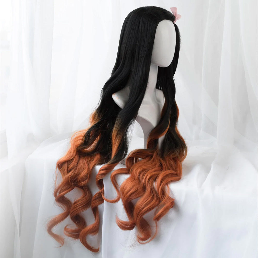 Perücke - Nezuko Kamado - Demon Slayer - Kimetsu no Yaiba - Anime Kosplay