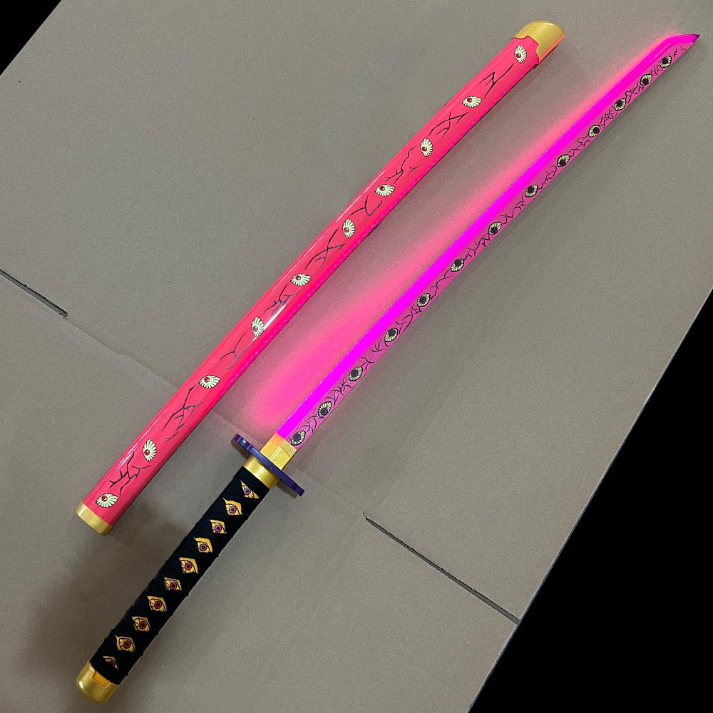 ÉPÉE LUMINEUSE – Kokushibo – Katana lumineux Demon Slayer – Lumière LED Rose
