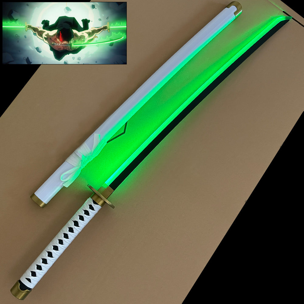 LICHTZWAARD - Roronoa Zoro - Wado Ichimonji - One Piece Light Up Katana - Paars/Groen LED-Licht