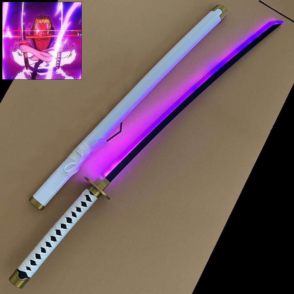 LICHTZWAARD - Roronoa Zoro - Wado Ichimonji - One Piece Light Up Katana - Paars/Groen LED-Licht