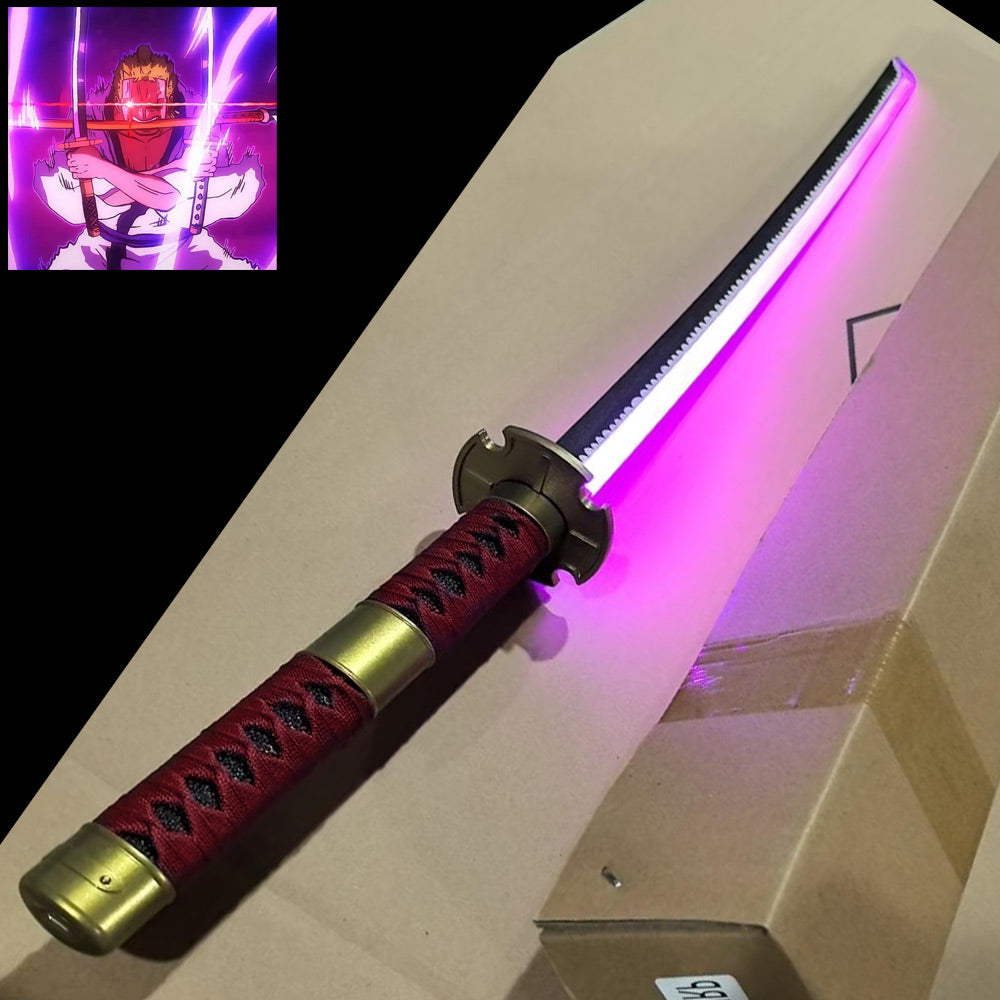 LICHTZWAARD - Roronoa Zoro - Sandai Kitetsu - One Piece Light Up Katana - Paars/Groen LED-Licht