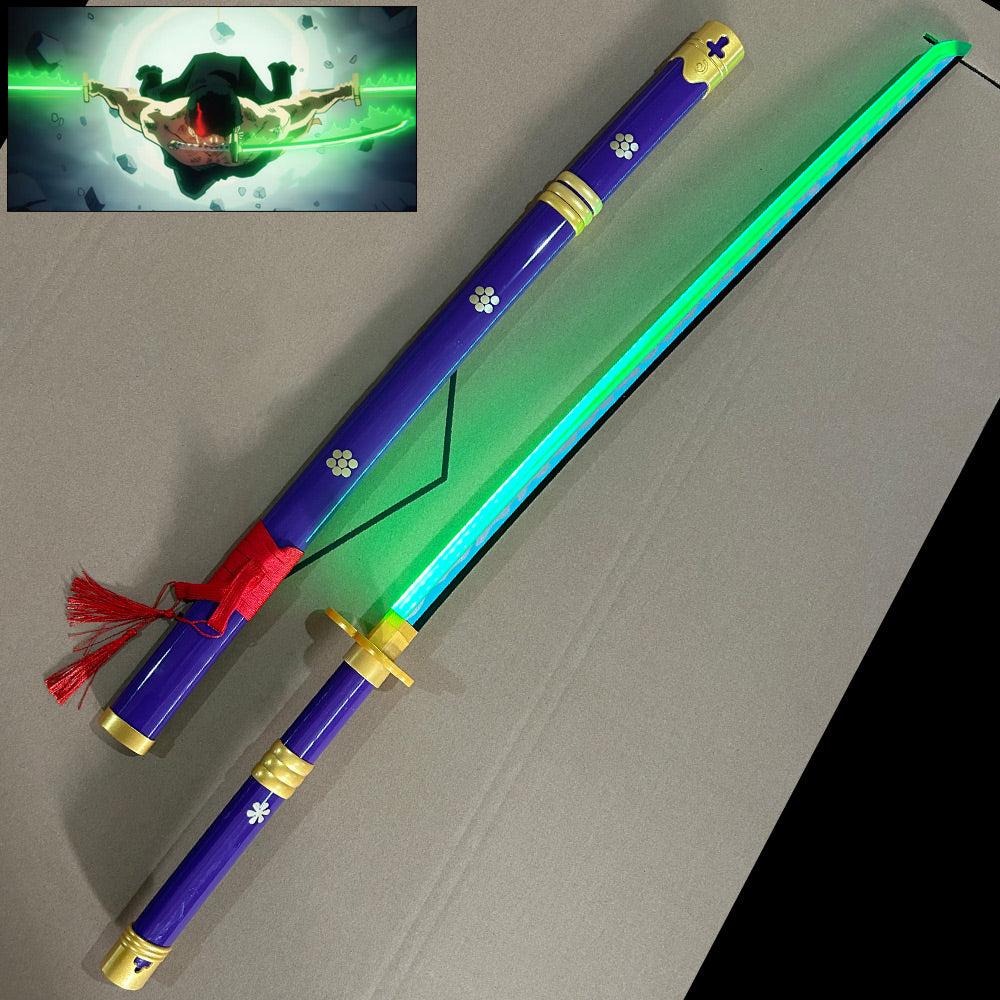 ÉPÉE LUMINEUSE - Roronoa Zoro - Enma - One Piece Light Up Katana - Lumière LED violette/verte