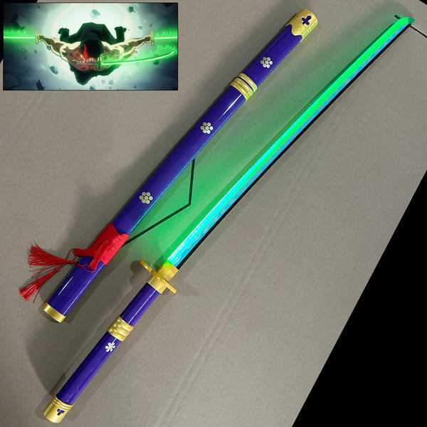 LICHTZWAARD - Roronoa Zoro - Enma - One Piece Light Up Katana - Paars/Groen LED-Licht