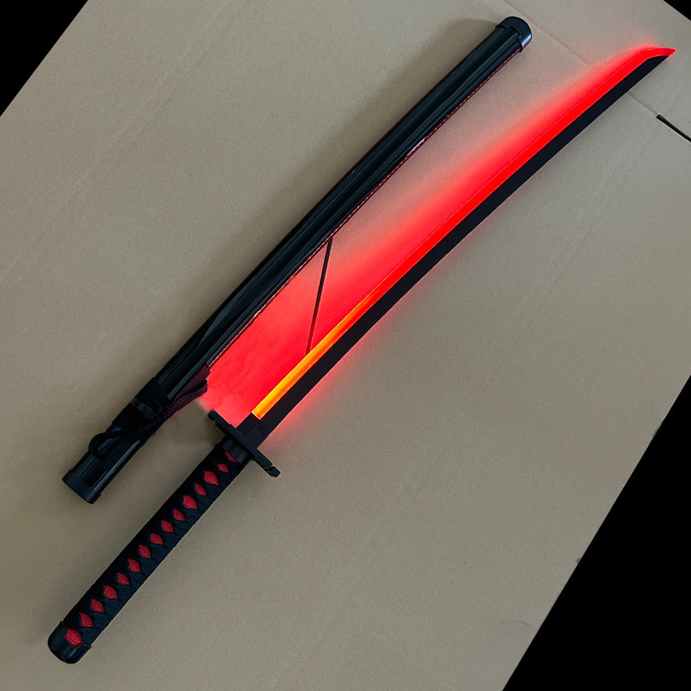 LICHTSCHWERT - Kurosaki Ichigo - Zangetsu - Bleach Licht Up Katana - Rot LED Light