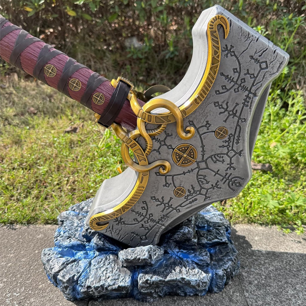 GOD OF WAR RAGNAROK - Marteau de luxe de Thor - phosphorescent - Métal à l'échelle 1:1