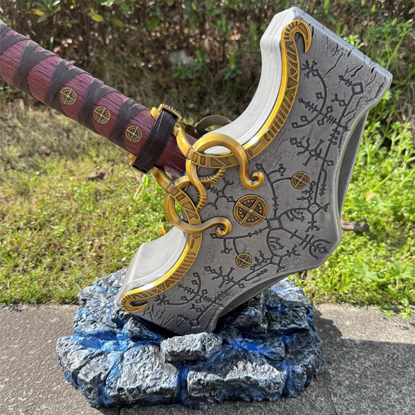 GOD OF WAR RAGNAROK - Deluxe Hammer of Thor - Glow in the Dark - Metal 1:1 Size