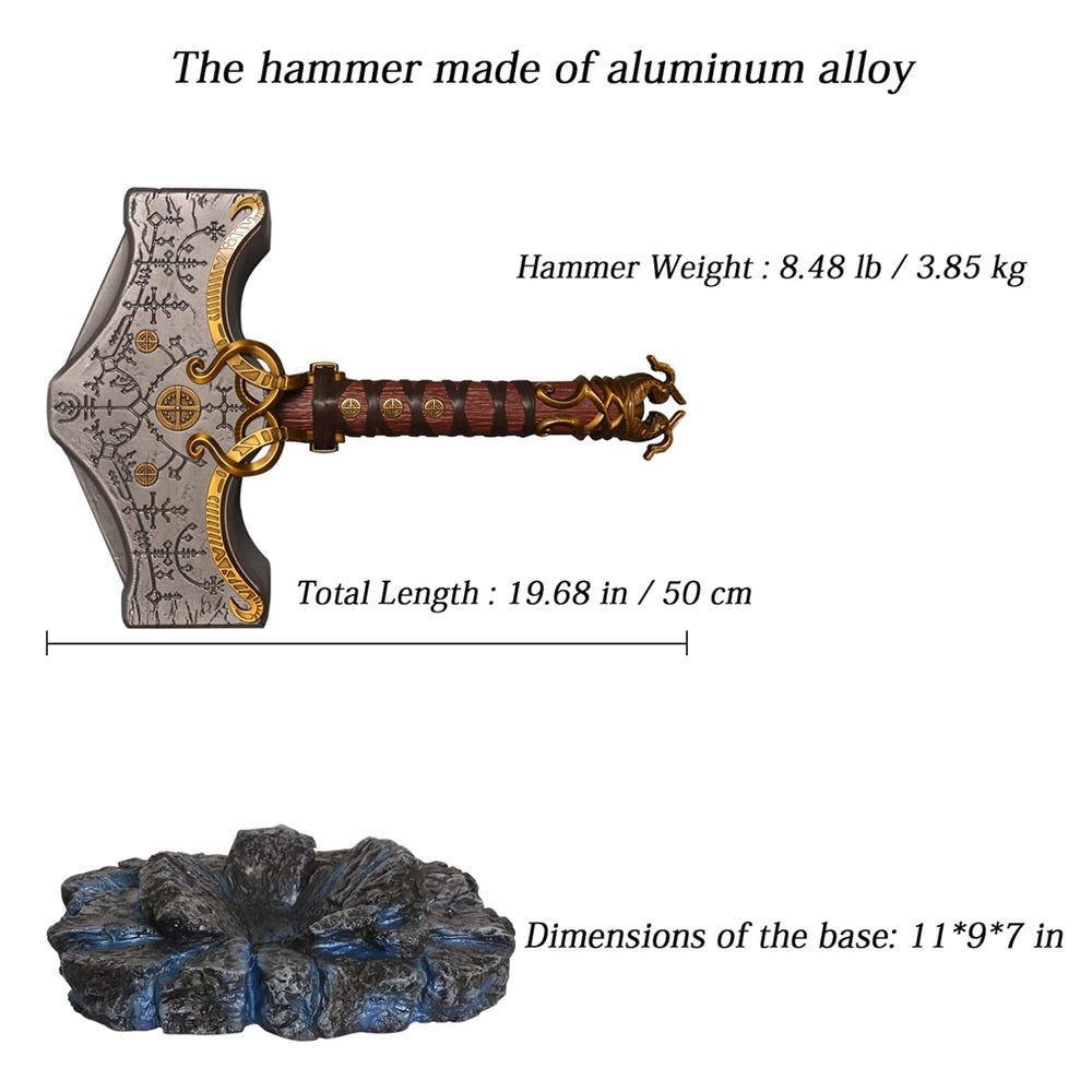 GOD OF WAR RAGNAROK - Deluxe Hammer von Thor - Leuchten im Dunkeln - Metall 1:1 Größe