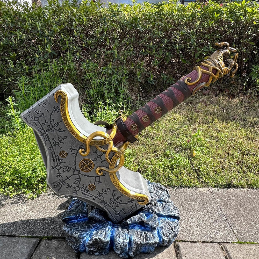 GOD OF WAR RAGNAROK - Marteau de luxe de Thor - phosphorescent - Métal à l'échelle 1:1