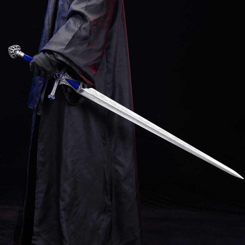 ELDEN RING - Rellana's BLUE Carian Light Greatsword - Moon Stance - Twin Moon Knight - Wooden Display included