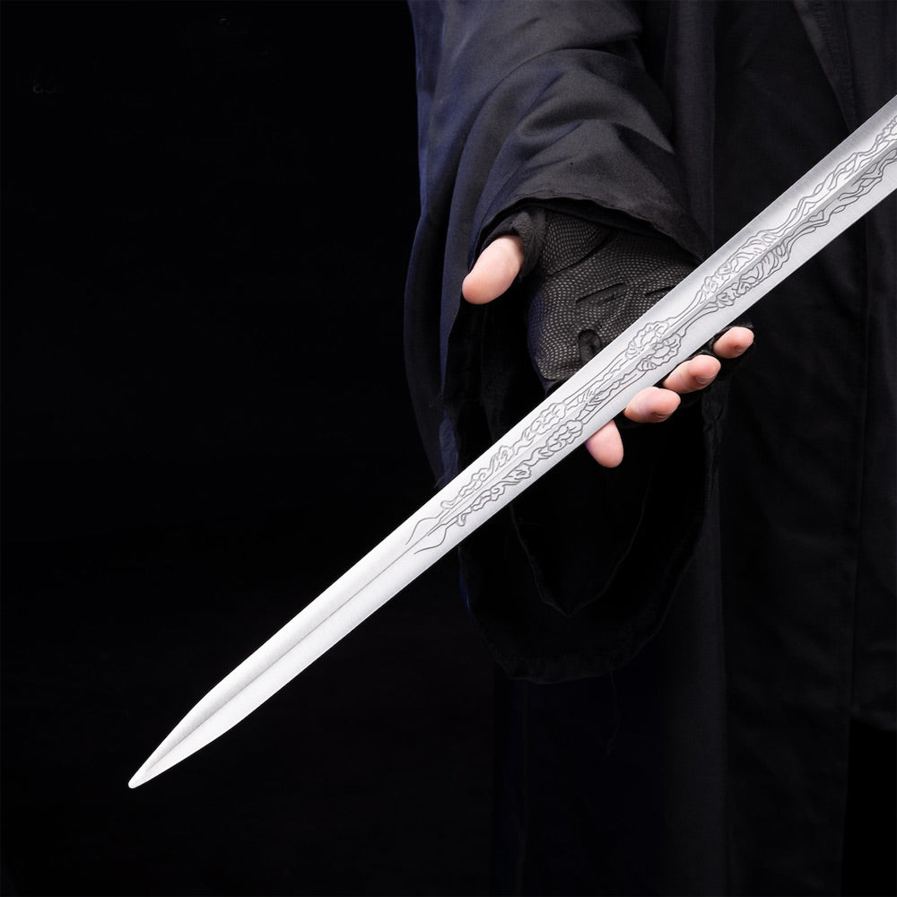 ELDEN RING - Rellana’s BLAUWE Carian Zwaard - Moon Stance - Twin Moon Knight - Houten Display Inclusief