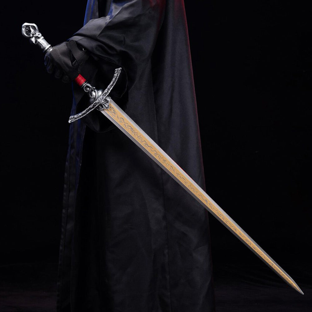 ELDEN RING - Rellanas ROTES Carian Lichtgroßschwert - Fire Stance - Twin Moon Knight - Holzdisplay Inklusive