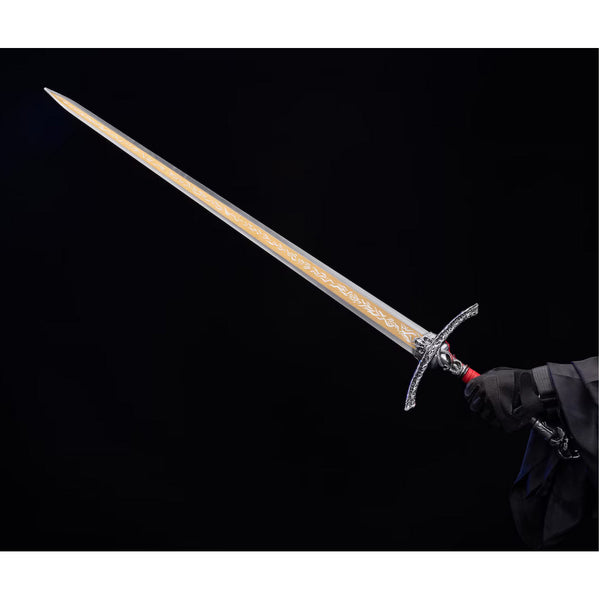 ELDEN RING - Rellanas ROTES Carian Lichtgroßschwert - Fire Stance - Twin Moon Knight - Holzdisplay Inklusive