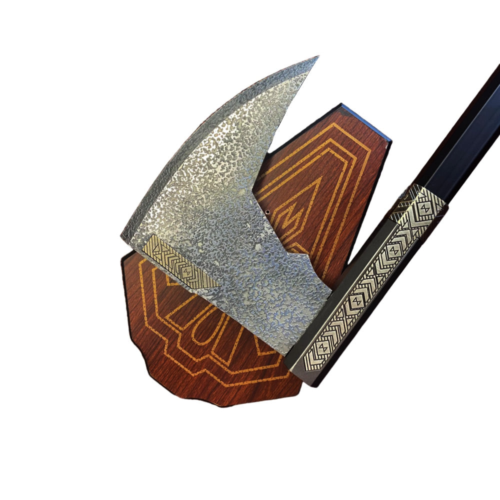 LORD OF THE RINGS - Bearded Axe of Gimli - 86cm - Wooden Display Plaque included