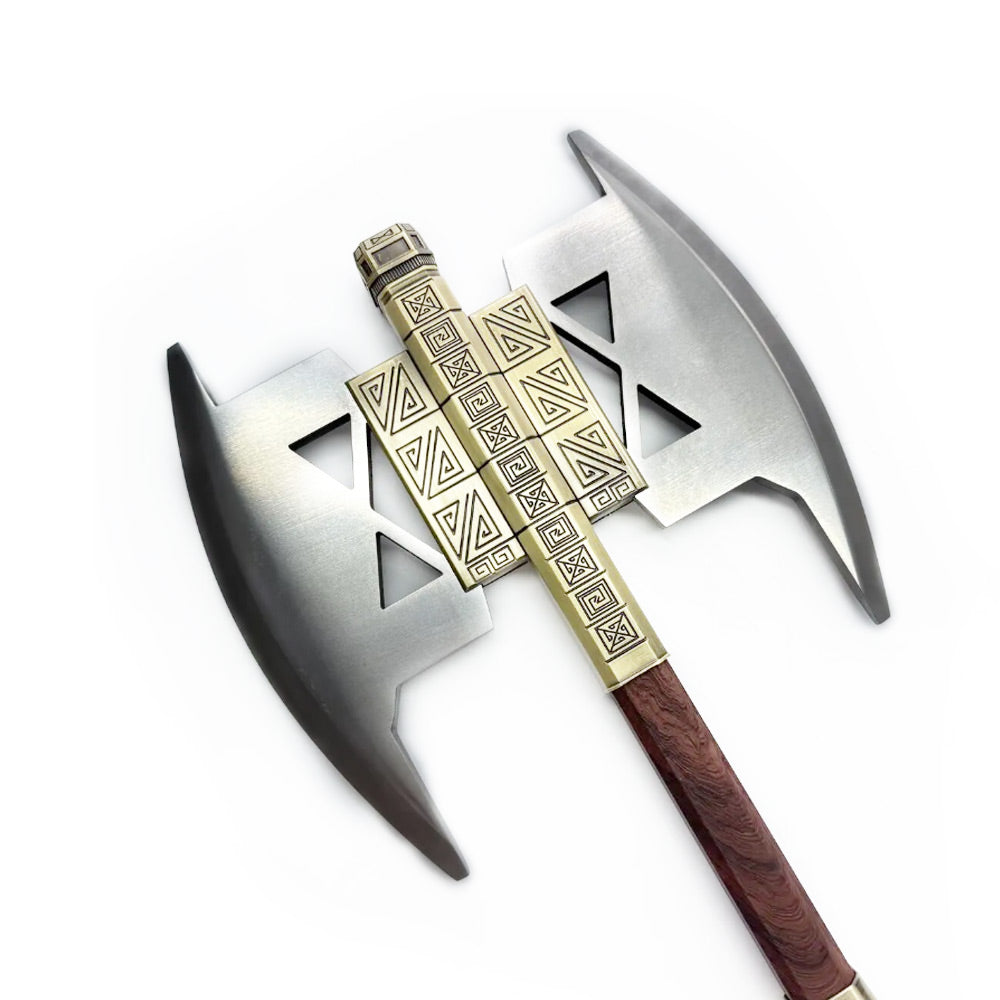 DER HERR DER RINGE - Doppelklingige Streitaxt von Gimli - 90cm - Holzdisplay Inklusive