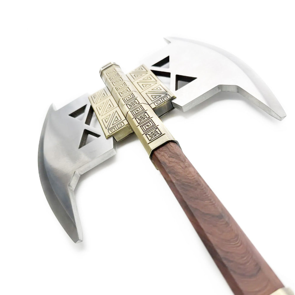 DER HERR DER RINGE - Doppelklingige Streitaxt von Gimli - 90cm - Holzdisplay Inklusive