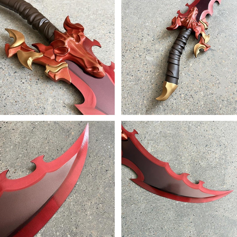 SOLO LEVELING - Metalen Demon King Baran Dual Dagger Set van 2 - 63 cm - Houten Display Plaque Inclusief
