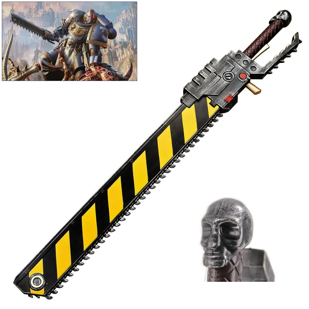 WARHAMMER 40K - Death Angel’s Striped Chainsword - 100cm - PU Dense Foam Cosplay