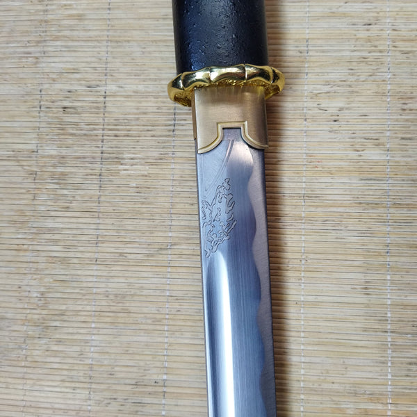 Ghost of Yotei - Zwart Gilded Night Katana - 104cm - 1045 Staal Full Tang Zwaard