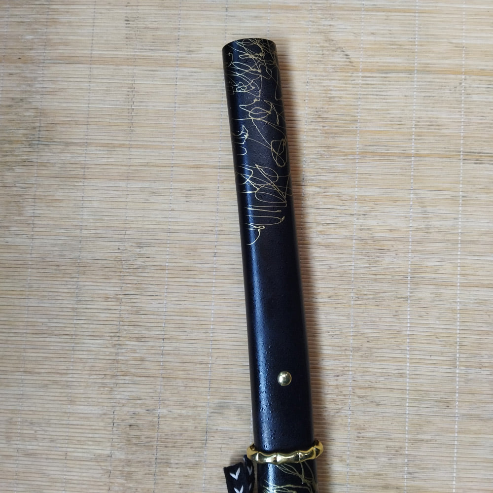 Ghost of Yotei - Zwart Gilded Night Katana - 104cm - 1045 Staal Full Tang Zwaard