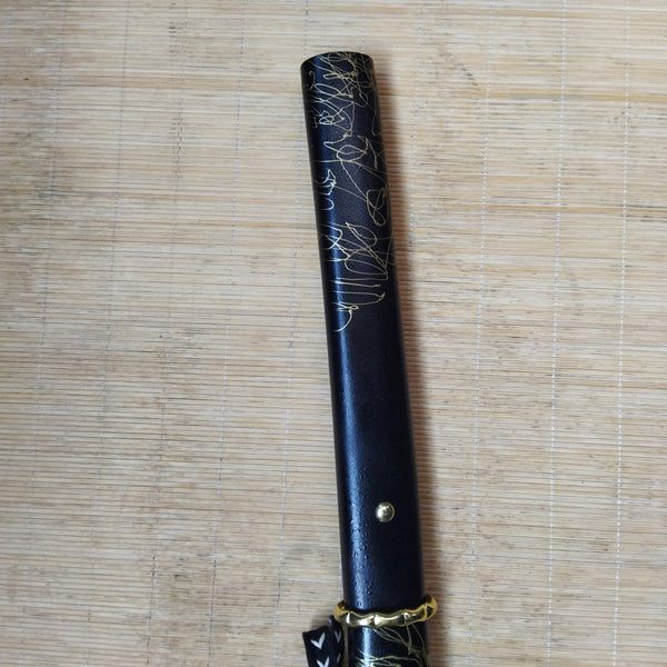 Ghost of Yotei - Zwart Gilded Night Katana - 104cm - 1045 Staal Full Tang Zwaard