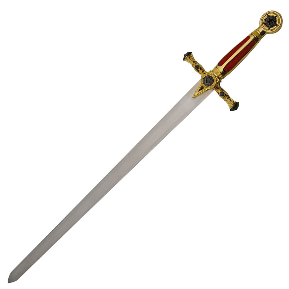 FREIMAURER - Rotes Gold Freimaurer Tyler Schwert - 84 cm - Zeremoniell mit Scheide