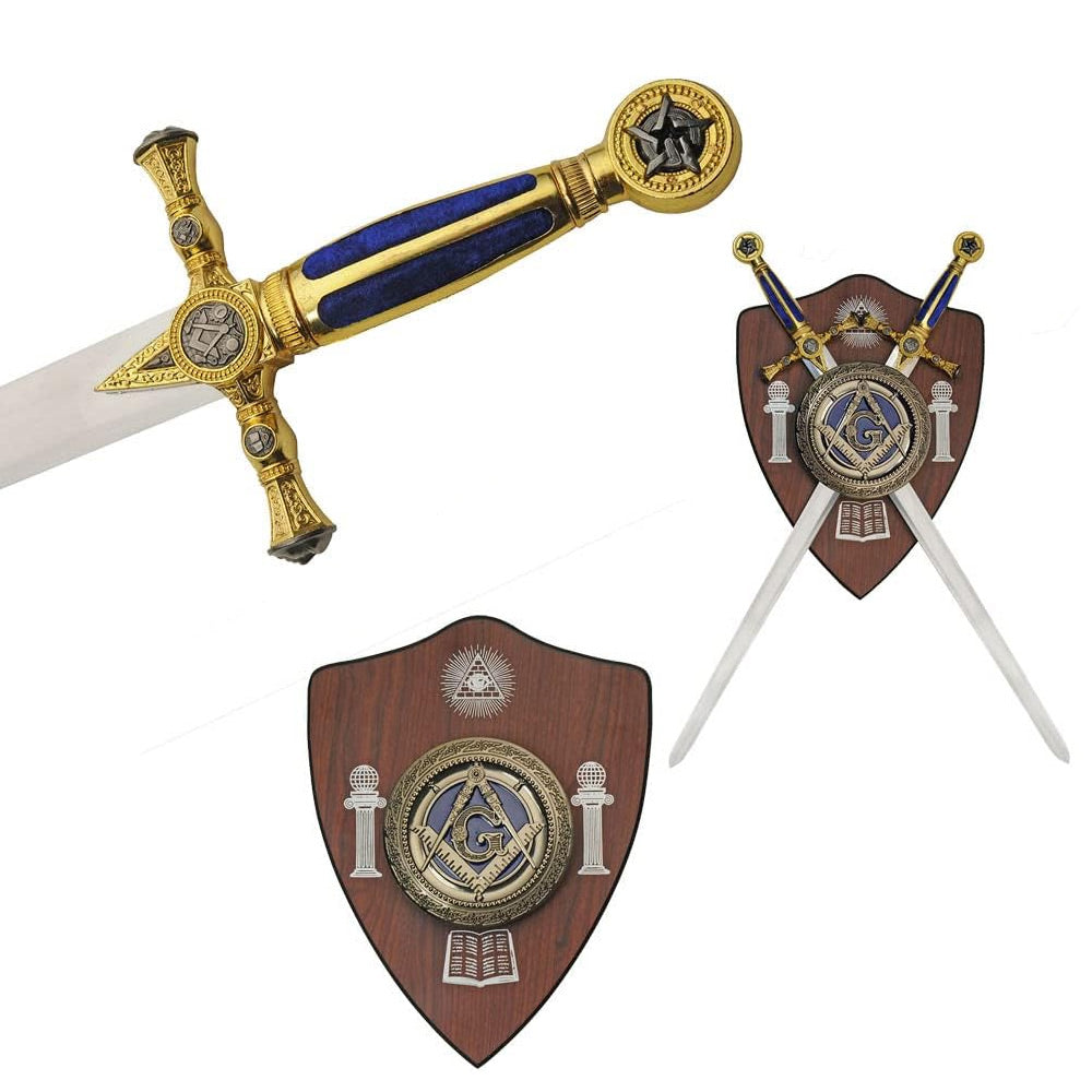 FREEMASON - Blue Lodge Masonic Set - Dual Swords and Shield