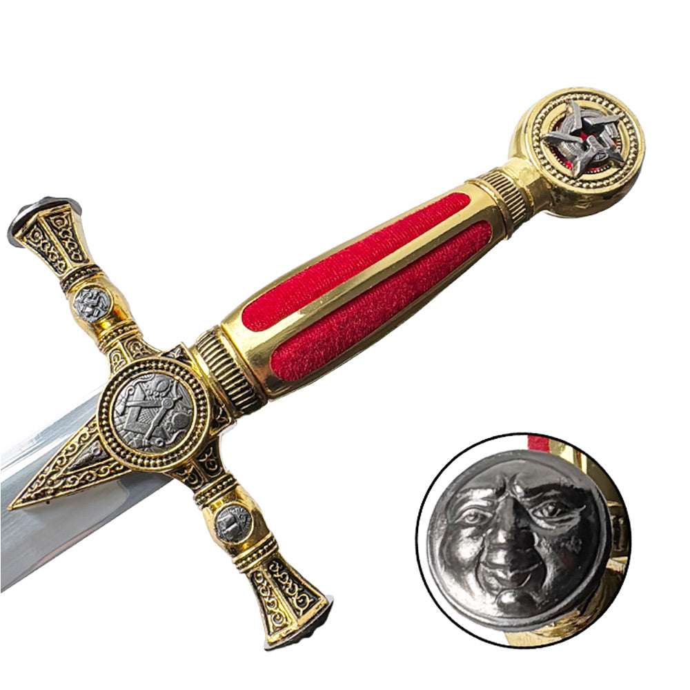 FREIMAURER - Rotes Freimaurer-Set - Zwei Schwerter und Schild