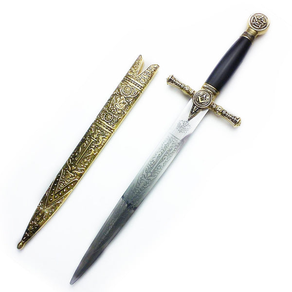 FREEMASON - Brass Masonic Blazing Star Knife - Luxury Dagger - 40cm