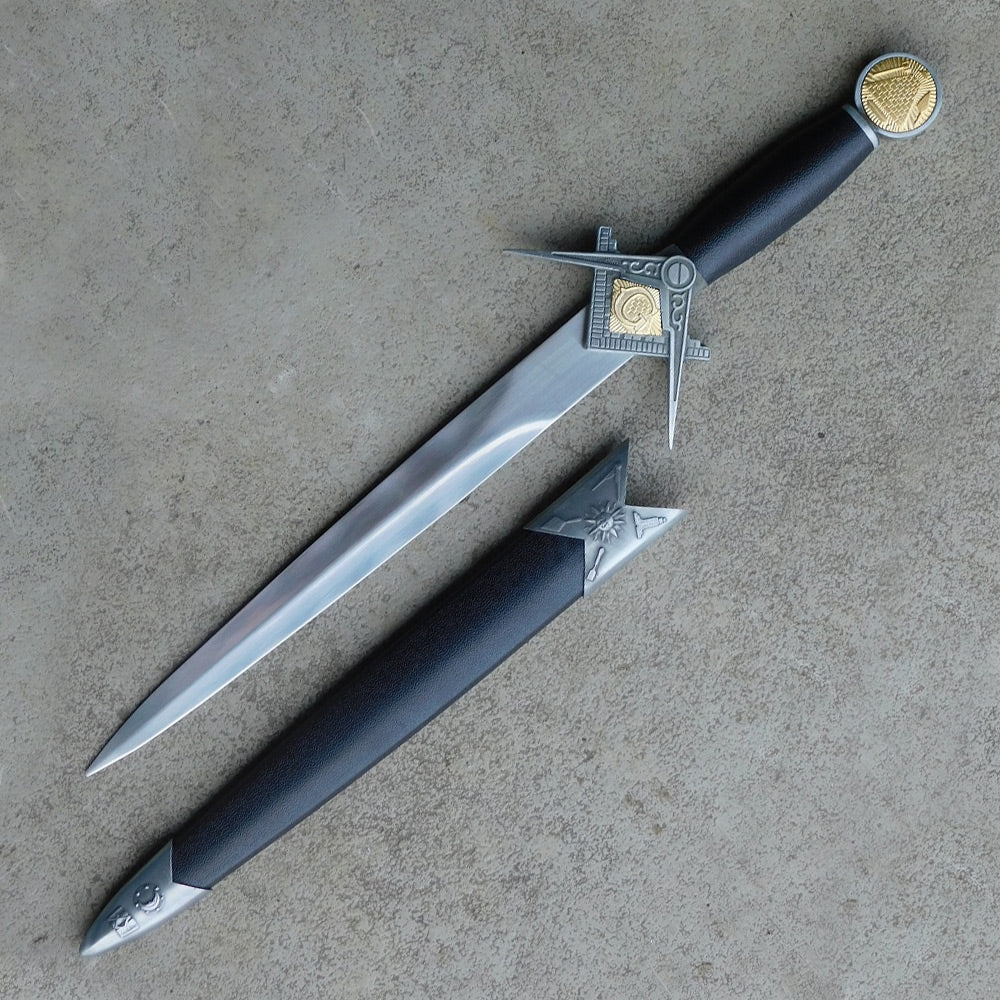 FREEMASON - Master Mason Pyramid Dagger - Square and Compass - 31 cm