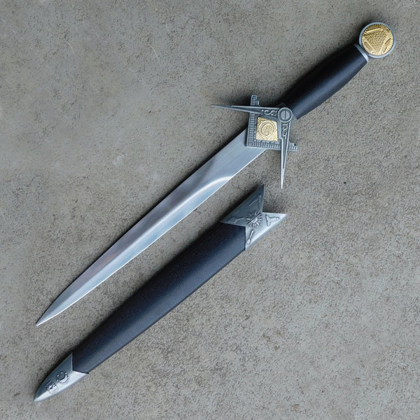 FREEMASON - Master Mason Pyramid Dagger - Square and Compass - 31 cm