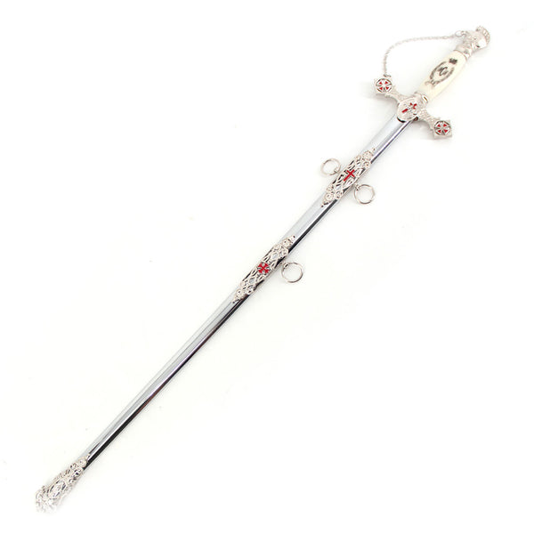 TEMPLAR - Ceremonial Masonic Knights Templar Sword - Deluxe Silver Edition - 90 cm
