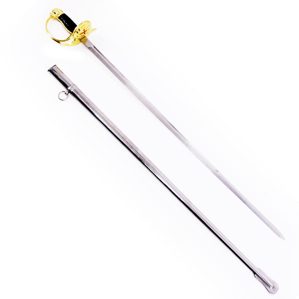 TEMPLER - Goldener Spanischer Offiziers Degen - Historischer Templersäbel - 95 cm