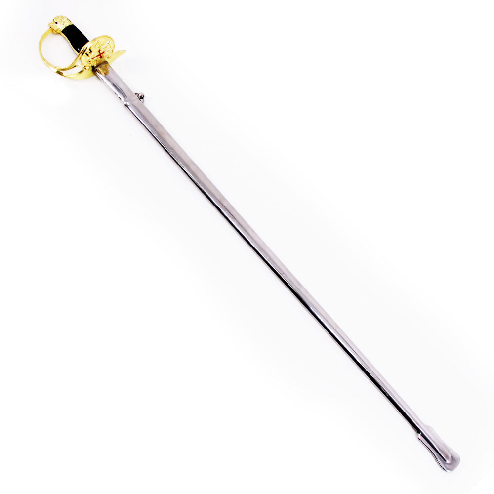 TEMPLIER - Sabre Doré d'Officier de l'Armée Espagnole - Sabre Historique des Templiers - 95 cm