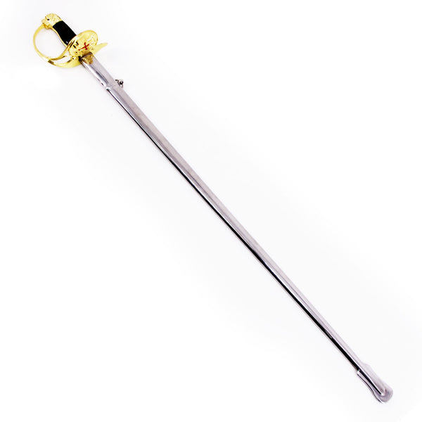TEMPLER - Goldener Spanischer Offiziers Degen - Historischer Templersäbel - 95 cm
